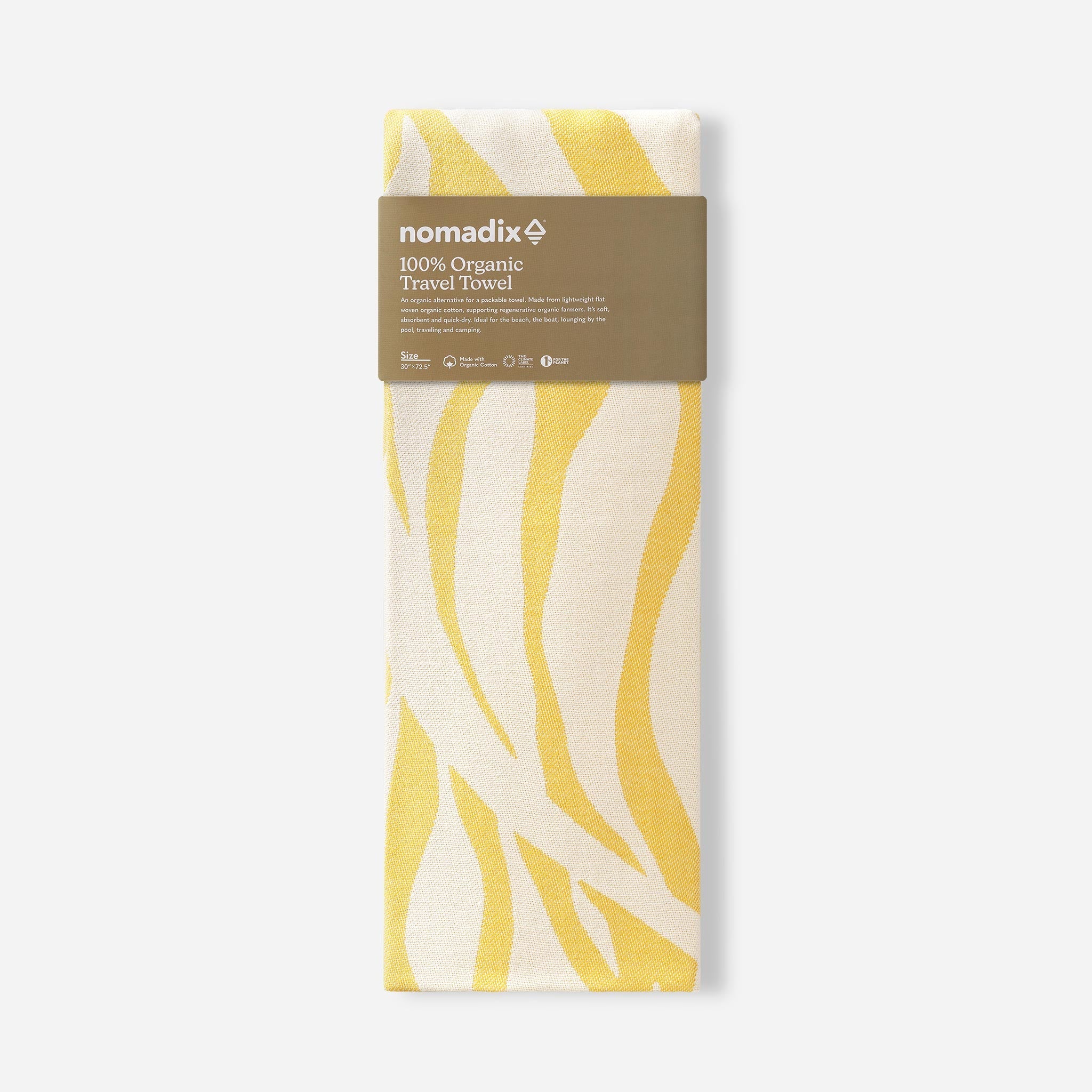 Organic Travel Towel: Jungle Vine Amber Sun