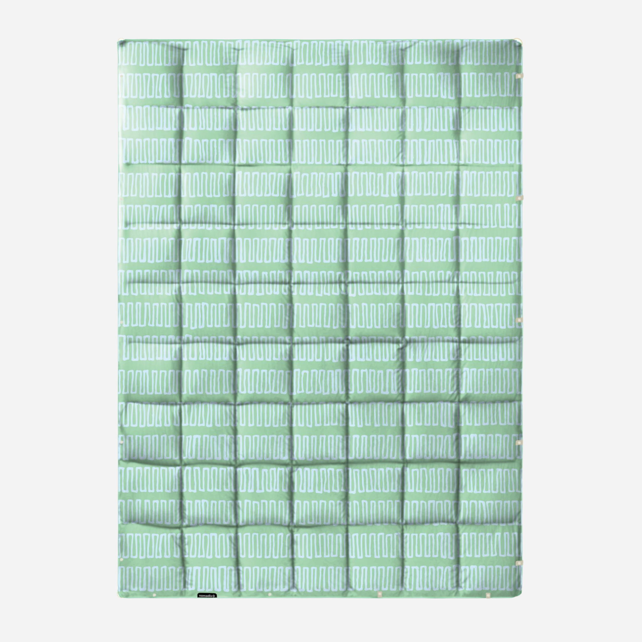 Graphene Puffer Blanket: Switchback Seafoam Green
