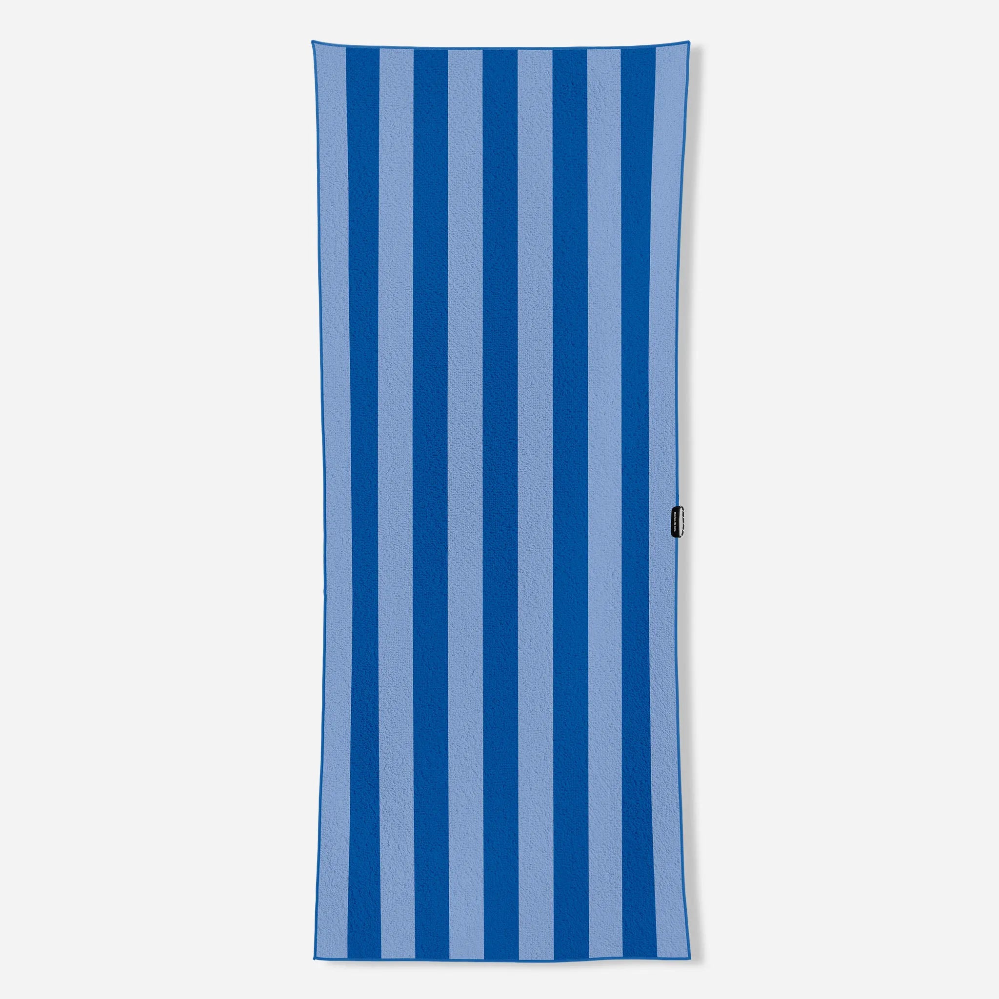 Organic Beach Towel: Cabana Stripe Coastal Blue