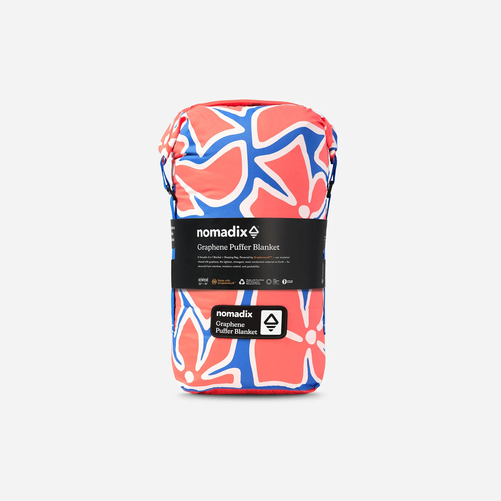 Graphene Puffer Blanket: Wild Flowers Stellar Blue Red