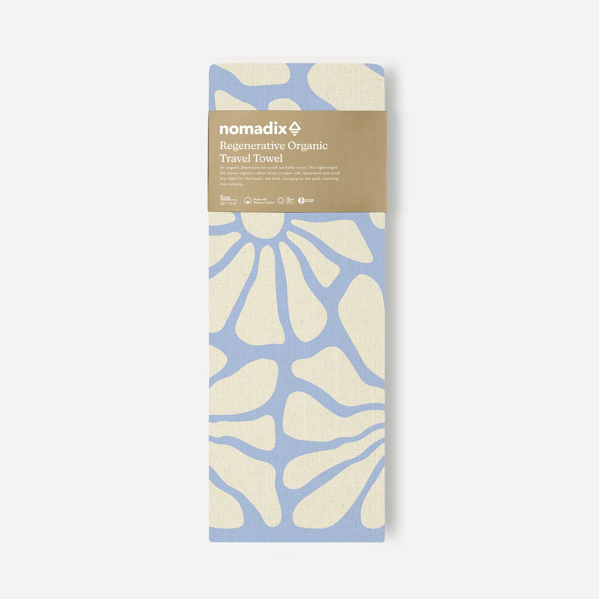 Serviette de voyage biologique : Lazy Daisy Coastal Blue