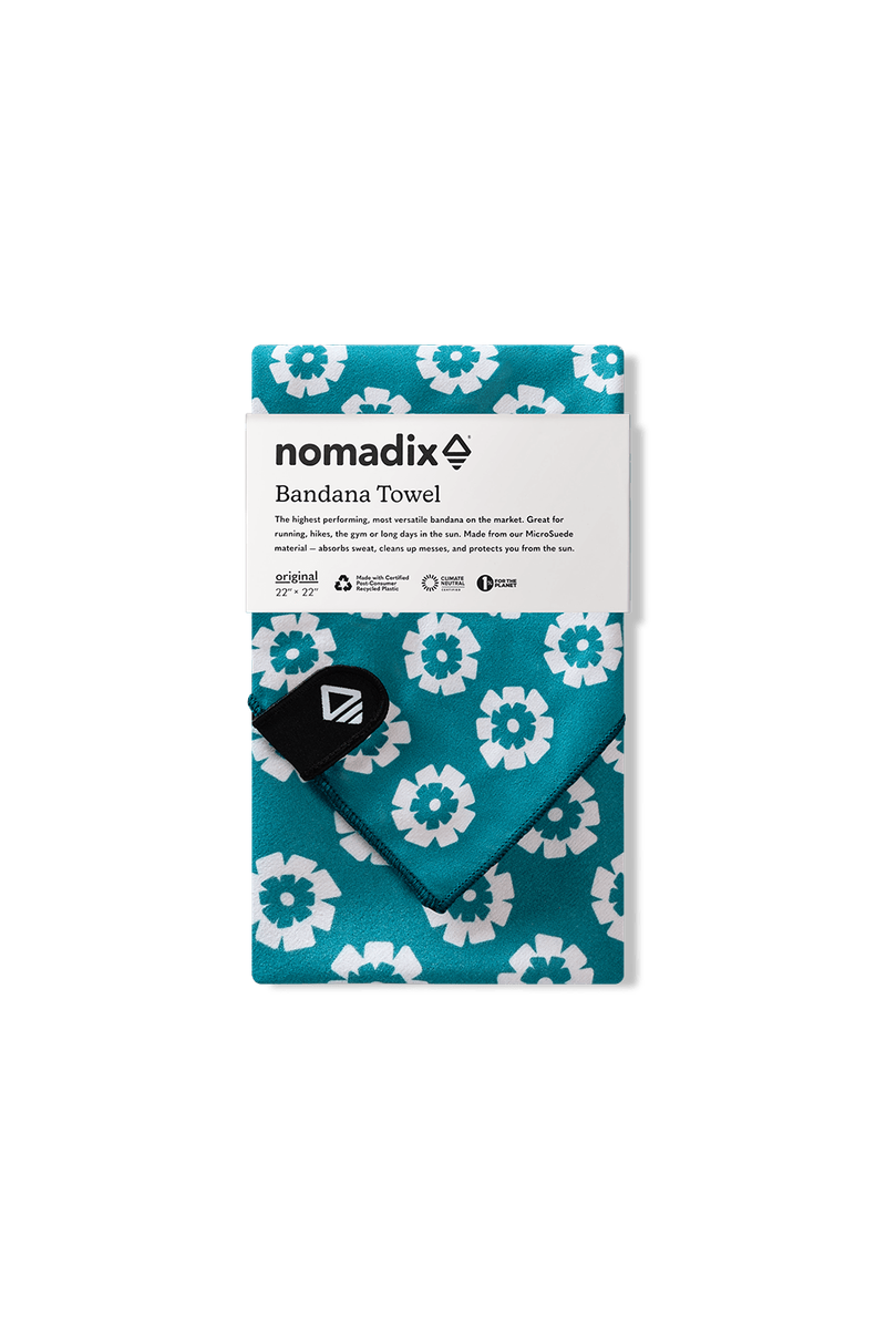 Bandana Towel: Fresh Flowers Teal