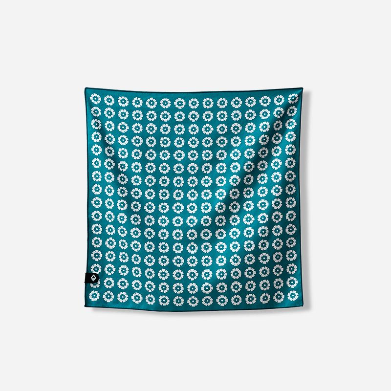 Bandana Towel: Fresh Flowers Teal
