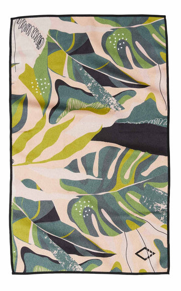 Hand Towel: Monstera Green Pink